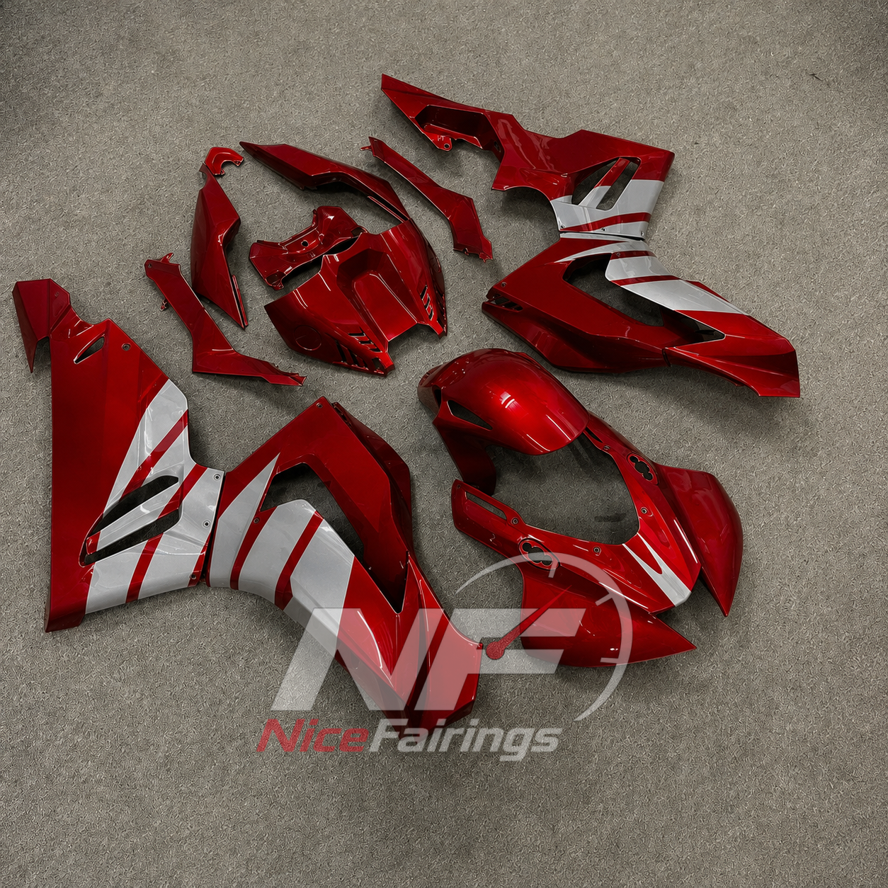 Red Silver ABS fairing kit for Honda CBR1000RR-R 2020-2023, design D61-P33 - image 2