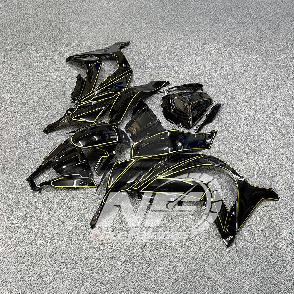 Ninja ZX10R 2011-2015 Custom Painted Replacement Plastics | NiceFairings - front angle image