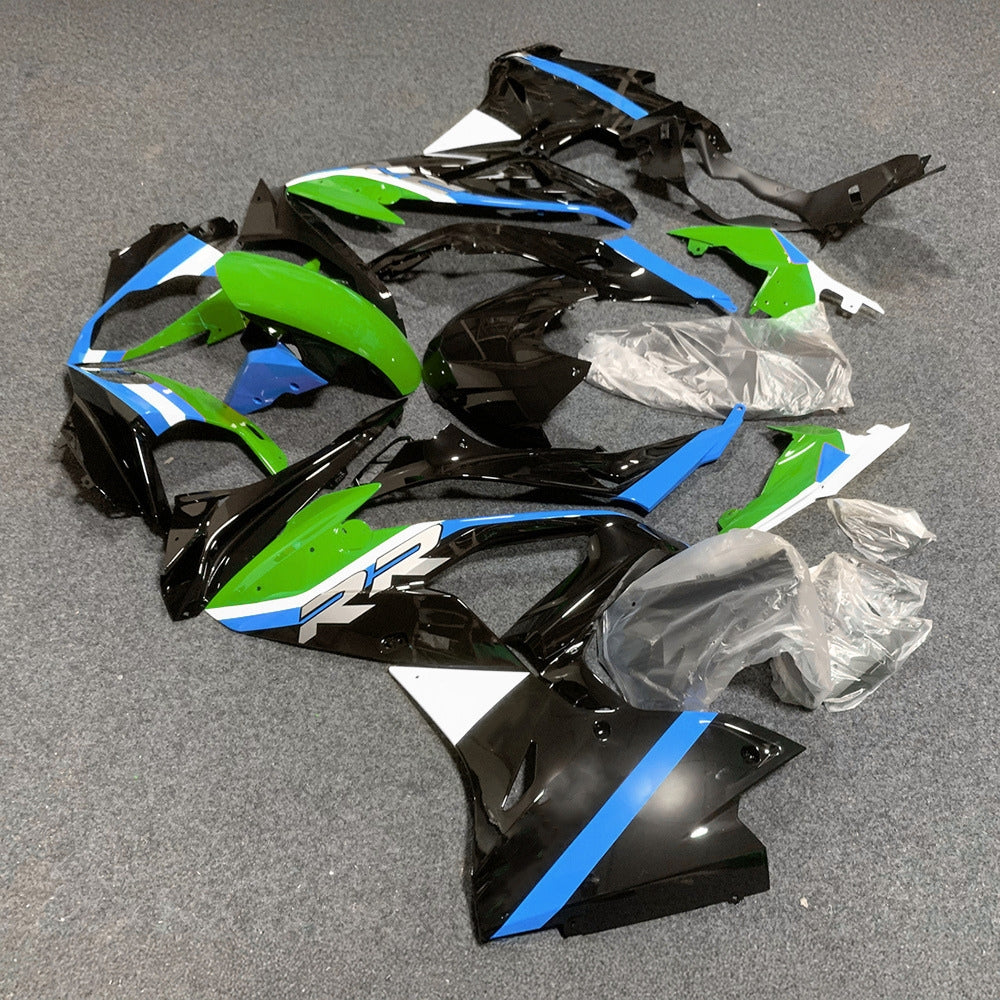 For BMW S1000RR 2017-2018 Silver Black Standard No Tank Cover Custom Fairings, ABS Replacement Plastics Full Body Kit | NiceFairings - front angle image