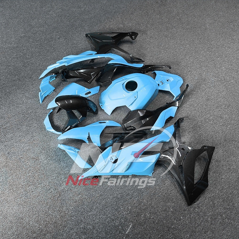 For BMW S1000RR 2023-2024 Blue Black Motorcycle Fairing Kit with Aftermarket Body Panels | NiceFairings - front angle image