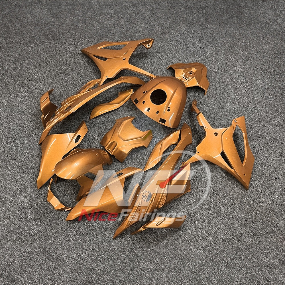 For BMW S1000RR 2023-2024 Orange Black ABS Fairing Kit with Painted Bodywork and Replacement Panels | NiceFairings - front angle image
