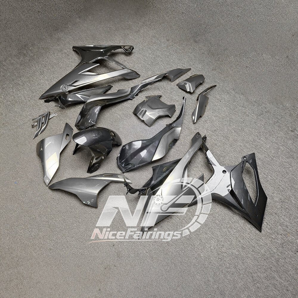 For BMW S1000RR 2019-2022 Stealth Black Custom Painted ABS Body Kit With Tank Cover | NiceFairings - front angle image