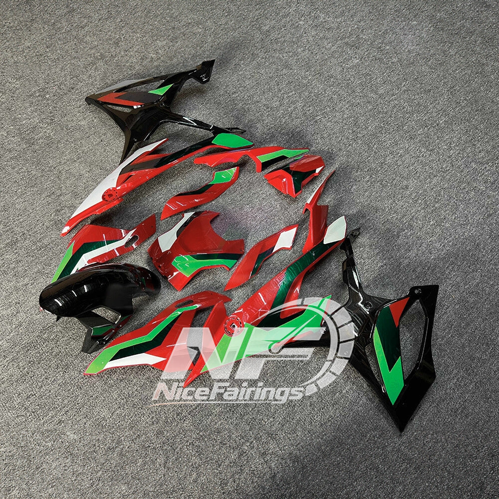 For BMW S1000RR 2019-2022 Carbon Look Motorcycle Fairing Kit, Aftermarket ABS Body Panels | NiceFairings - front angle image