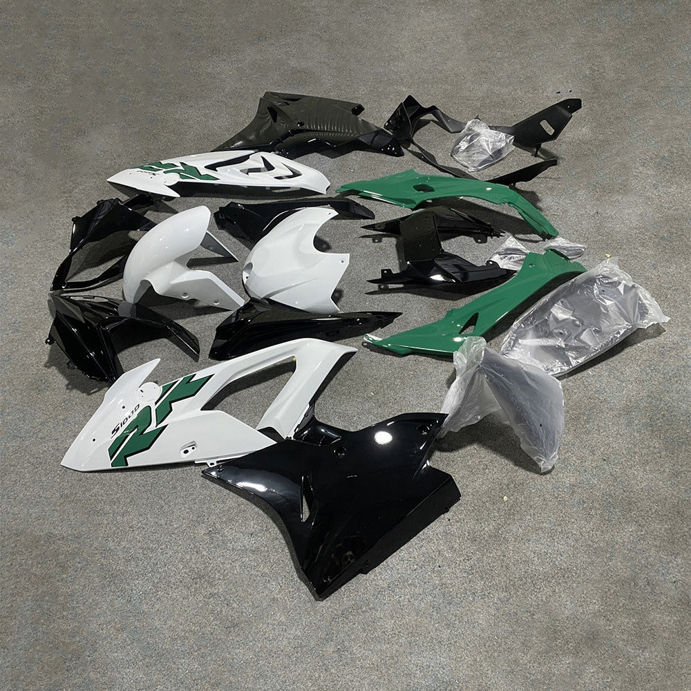 For BMW S1000RR 2017-2018 Lime Yellow Standard No Tank Cover Motorcycle Fairing Kit, Aftermarket ABS Body Panels | NiceFairings - front angle image
