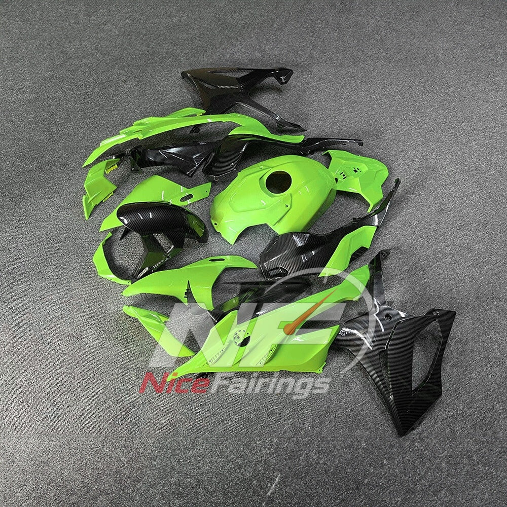 For BMW S1000RR 2023-2024 Green Black Painted ABS Fairings with Complete Replacement Bodywork | NiceFairings - front angle image