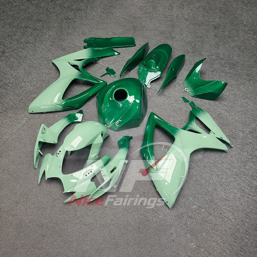 For Suzuki GSX-R600 GSX-R750 K6 2006-2007 Custom Fairings Gray Green ABS Sportbike Plastics | NiceFairings - front angle image