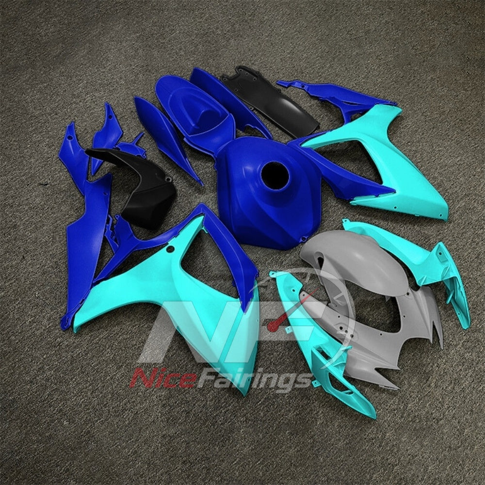For Suzuki GSXR600 GSXR750 K6 2006-2007 ABS Fairing Kit Gray Blue Painted Bodywork | NiceFairings - front angle image