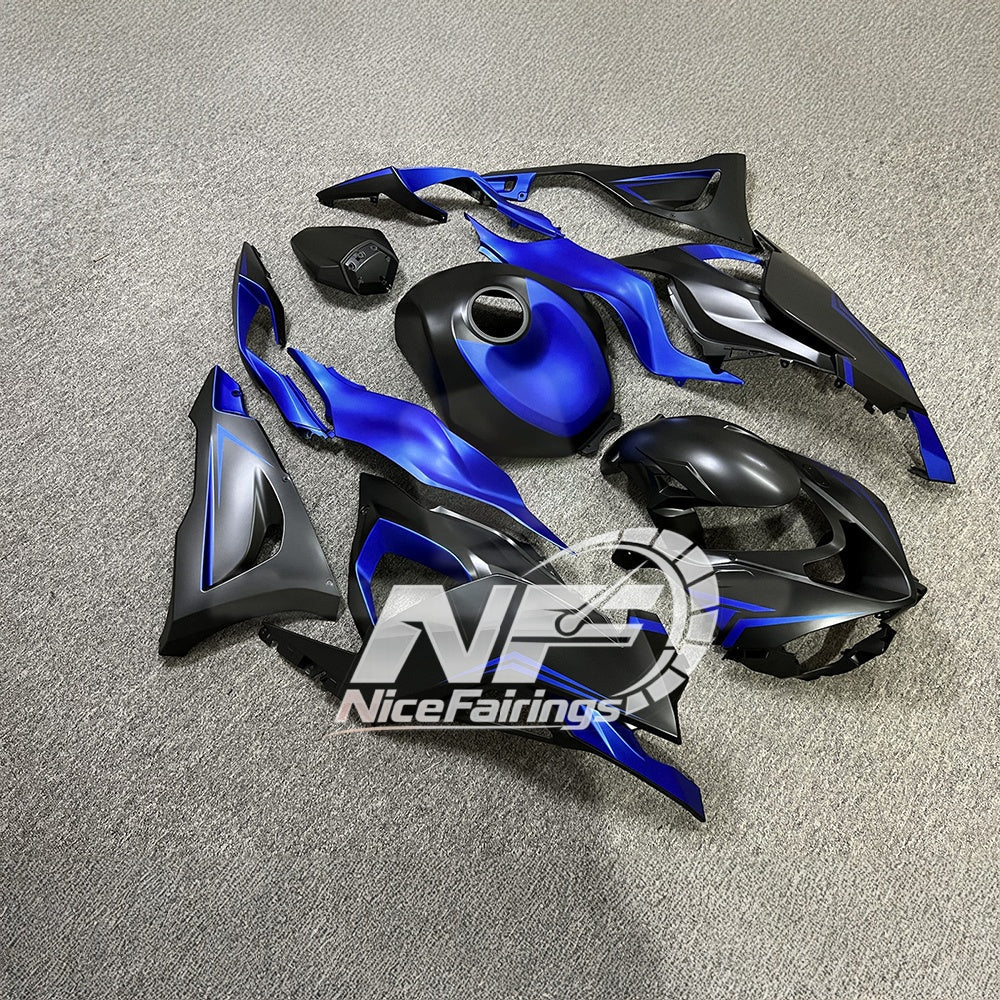 For Kawasaki ZX-6R 636 2024-2025 Replacement Fairing Set Blue Silver Tank Cover | NiceFairings - front angle image