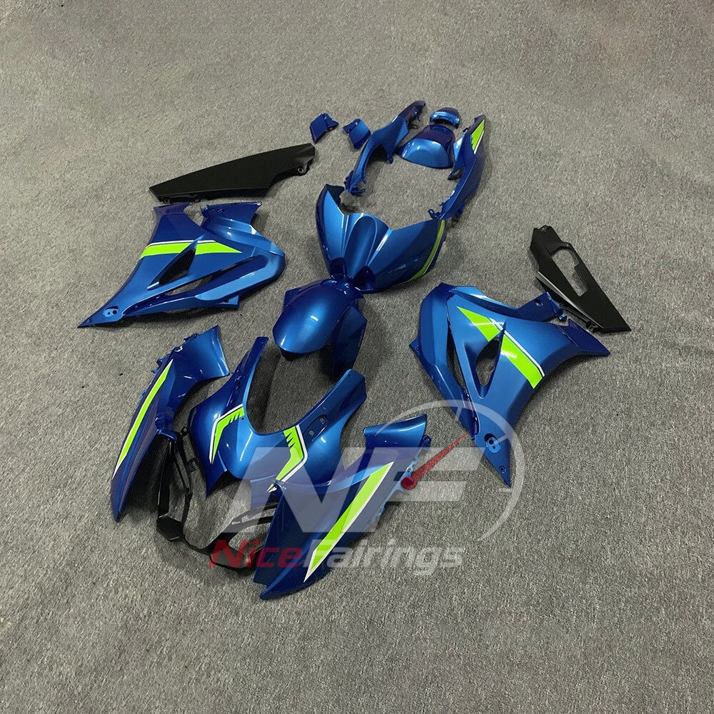For Suzuki GSX-R1000 K17 2017-2026 Custom Fairings Blue ABS Sportbike Plastics | NiceFairings - front angle image