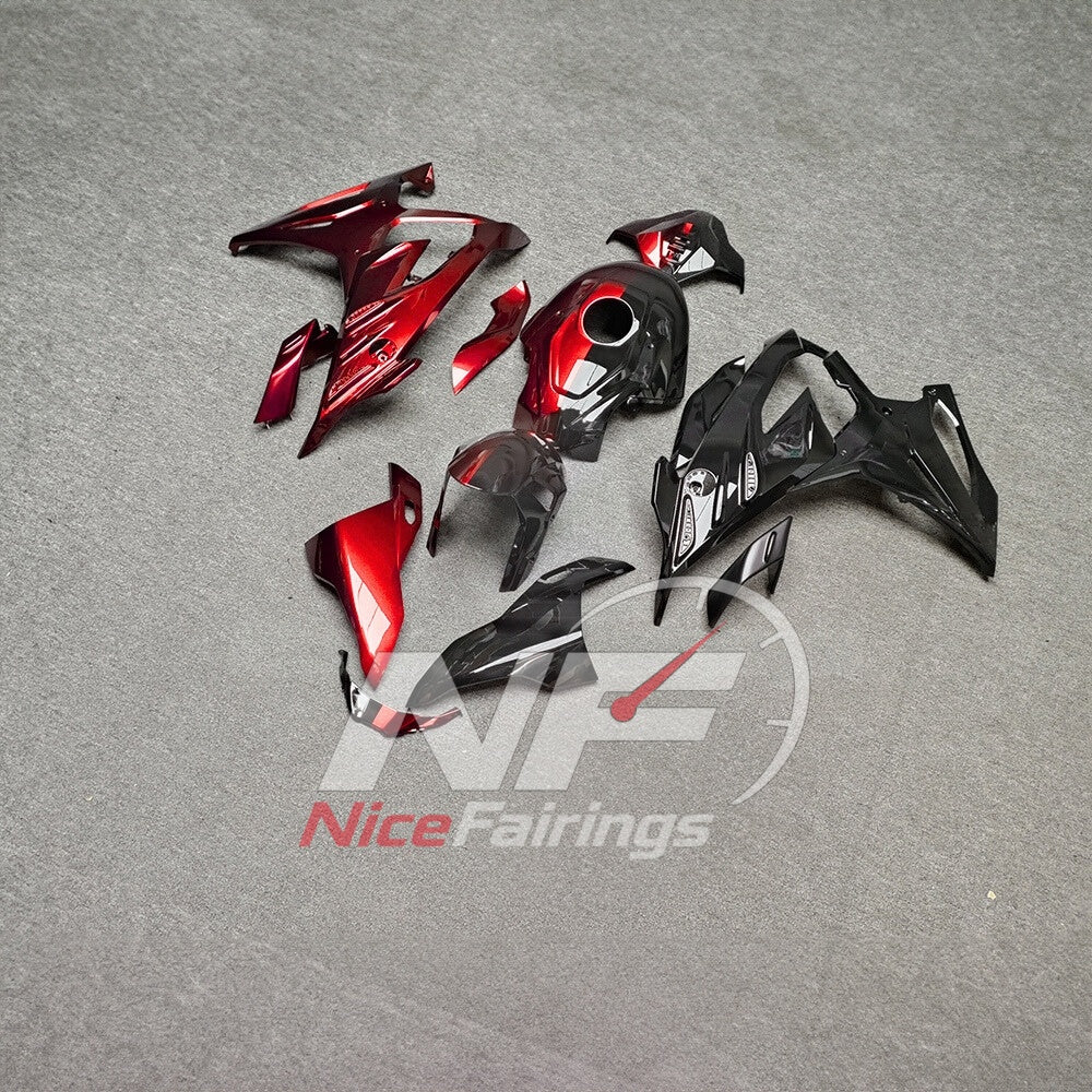 For BMW S1000RR 2023-2024 Red Black ABS Body Kit with Street and Track Fairing Panels | NiceFairings - front angle image
