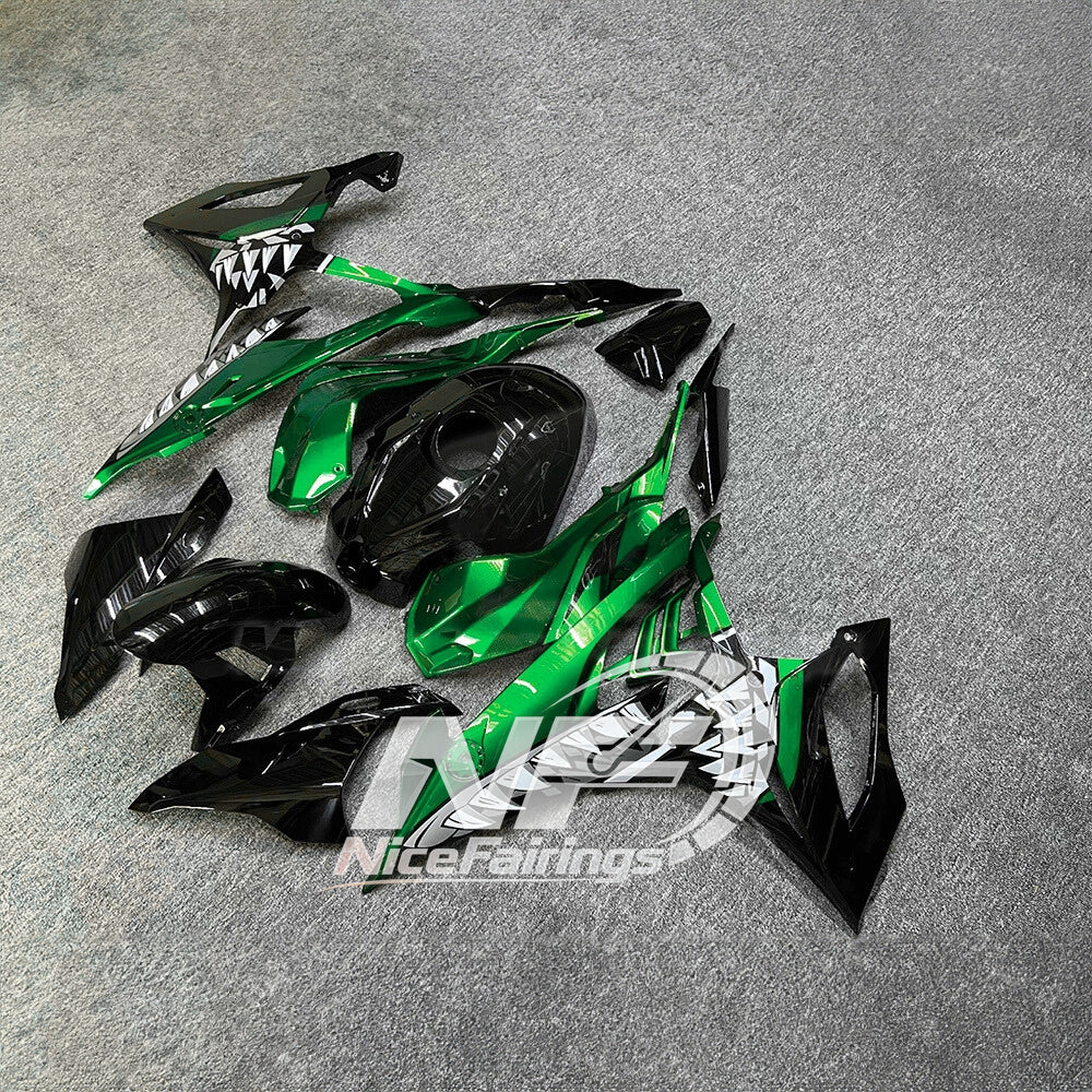 For BMW S1000RR 2019-2022 White Red Premium Edition Motorcycle Fairing Kit, Aftermarket ABS Body Panels | NiceFairings - front angle image