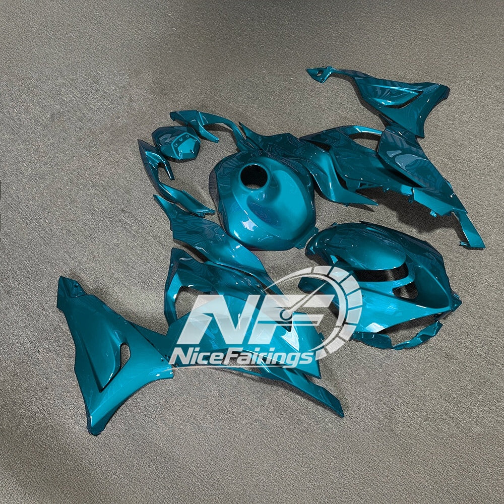 For Kawasaki ZX6R 636 2024-2025 ABS Fairing Kit Grey Red Tank Cover | NiceFairings - front angle image
