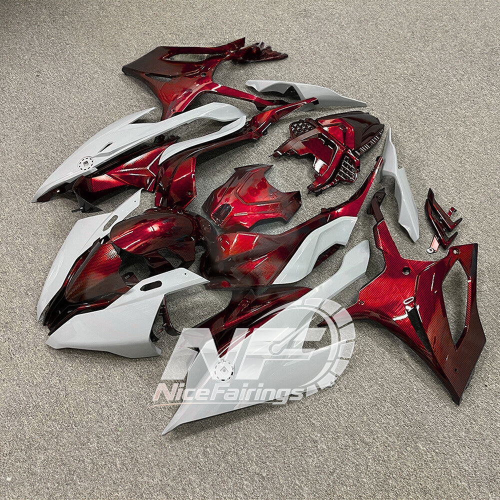 For BMW S1000RR 2019-2022 Orange Black Custom Painted ABS Body Kit For Street Or Track | NiceFairings - front angle image