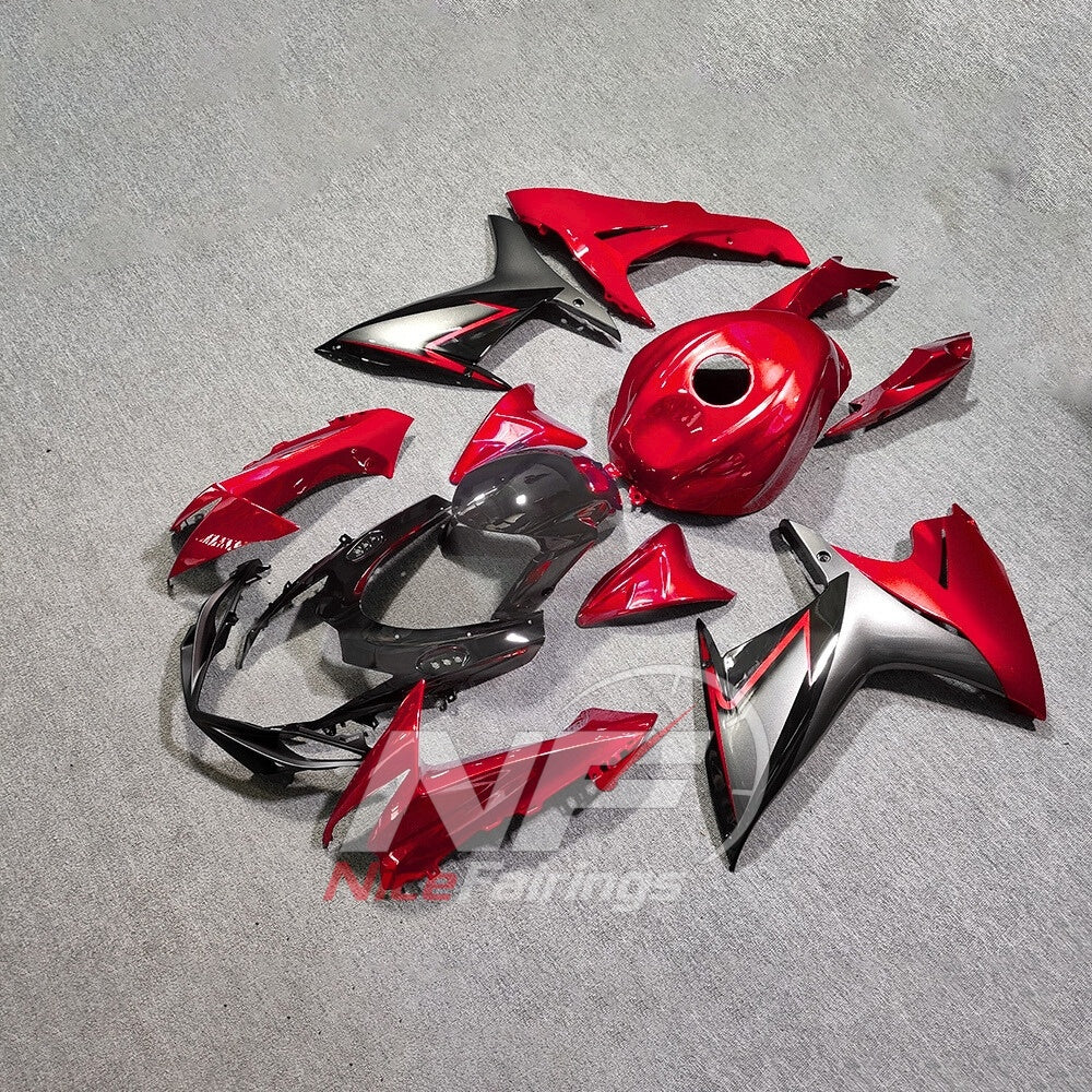 For Suzuki GSX-R600 GSX-R750 K11 2011-2016 Sportbike Fairing Set White Red Custom Painted Plastics | NiceFairings - front angle image