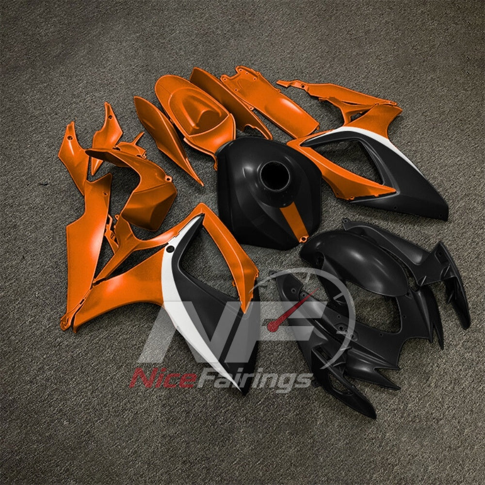 For Suzuki GSX-R600 GSX-R750 K6 2006-2007 Sportbike Fairing Set Black Gray Custom Painted Plastics | NiceFairings - front angle image