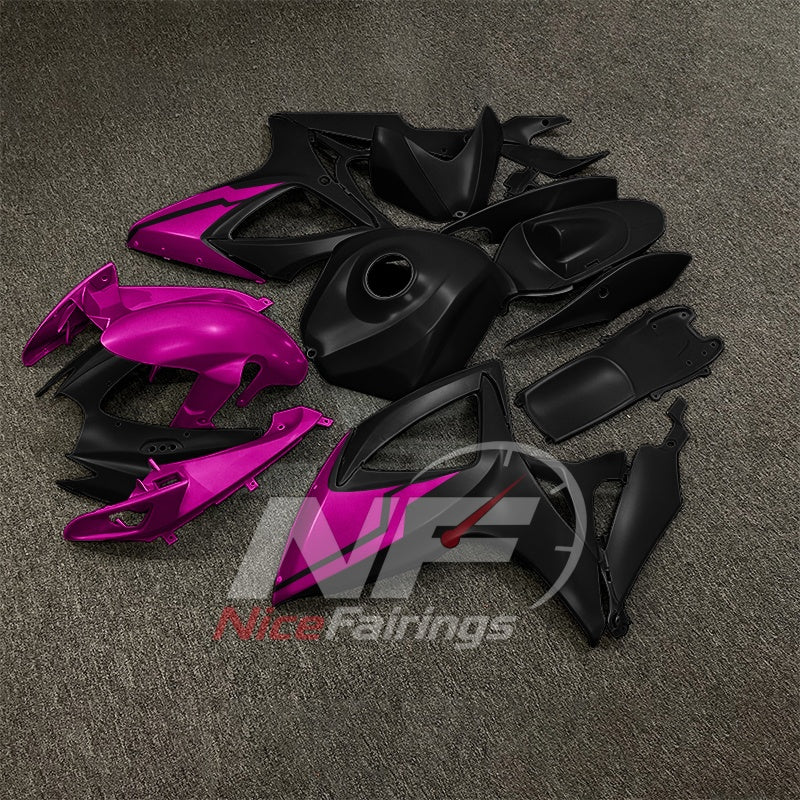 For Suzuki GSXR600 GSXR750 K6 2006-2007 ABS Fairing Kit Black Gray Painted Bodywork | NiceFairings - front angle image