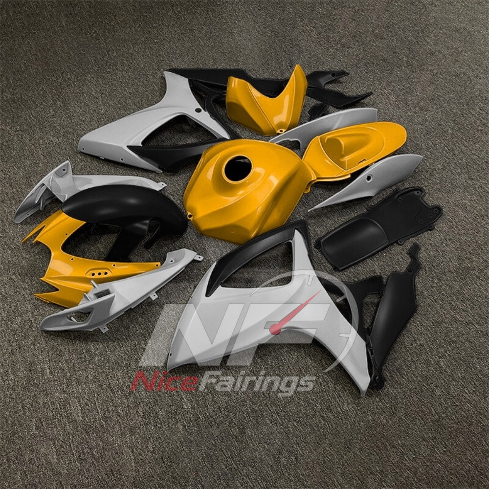 For Suzuki GSXR600 GSXR750 K6 2006-2007 ABS Fairing Kit Gray Black Painted Bodywork | NiceFairings - front angle image