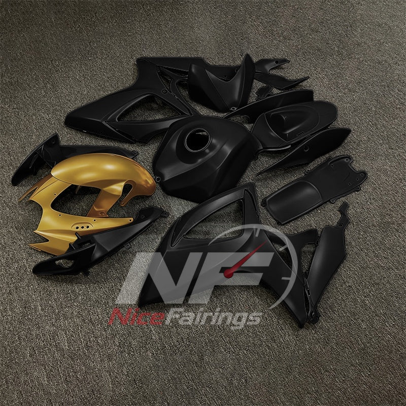 For Suzuki GSX-R600 GSX-R750 K6 2006-2007 Custom Fairings Black Gray ABS Sportbike Plastics | NiceFairings - front angle image
