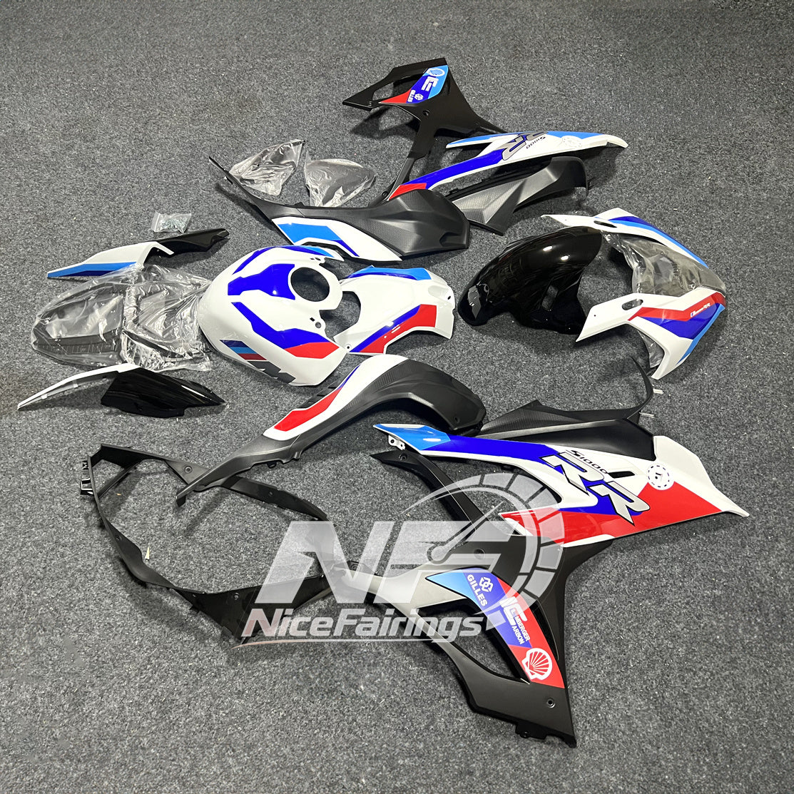For BMW S1000RR 2019-2022 Race Replica Custom Painted ABS Body Kit With Tank Cover | NiceFairings - front angle image