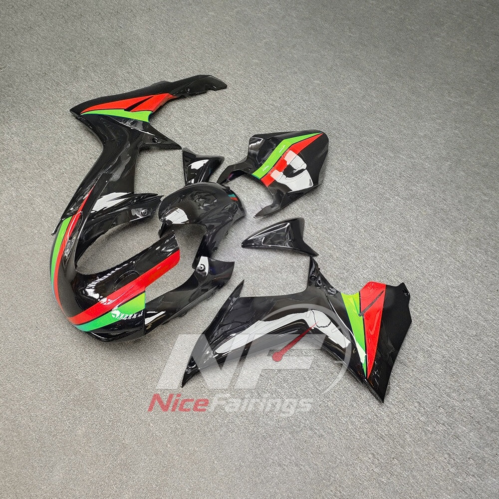 For Suzuki GSX-R600 GSX-R750 K11 2011-2016 Sportbike Fairing Set White Black Custom Painted Plastics | NiceFairings - front angle image