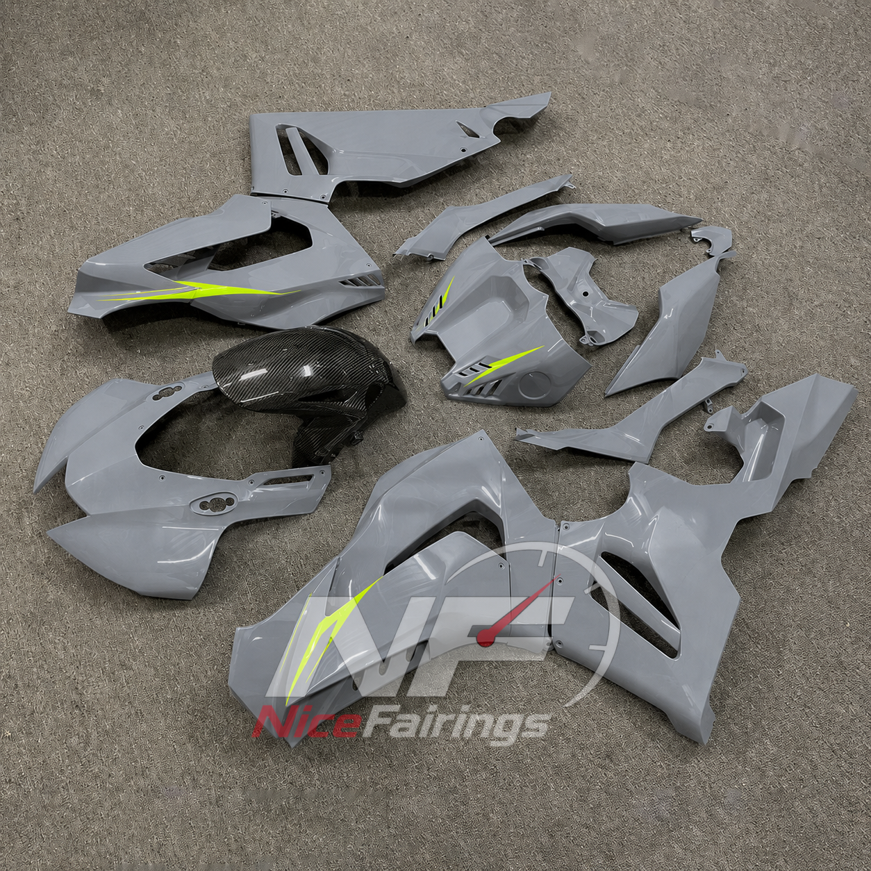 Silver Grey Neon Yellow ABS fairing kit for Honda CBR1000RR-R 2020-2023, design D21-P01 - image 2