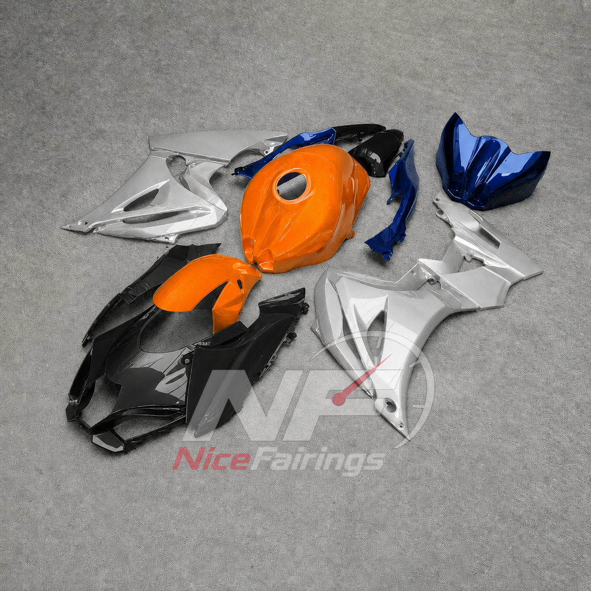For Suzuki GSXR1000 K17 17-26 ABS Fairing Kit Orange Black Painted Bodywork | NiceFairings - front angle image