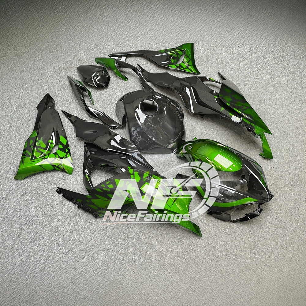 For Kawasaki Ninja ZX-6R 636 2024-2025 Custom Fairings Lime Green Special Edition | NiceFairings - front angle image