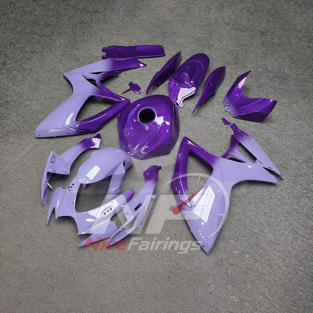 For Suzuki GSXR600 GSXR750 K6 2006-2007 Painted ABS Fairings Gray Purple Complete Bodywork | NiceFairings - front angle image