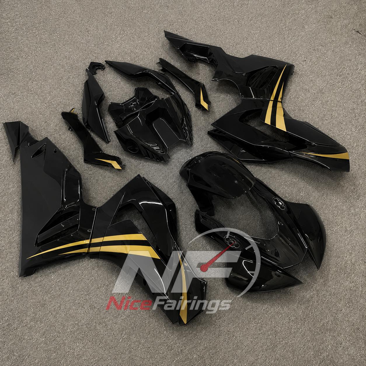 Black Gold ABS fairing kit for Honda CBR1000RR-R 2020-2023, design D59-P32 - image 2