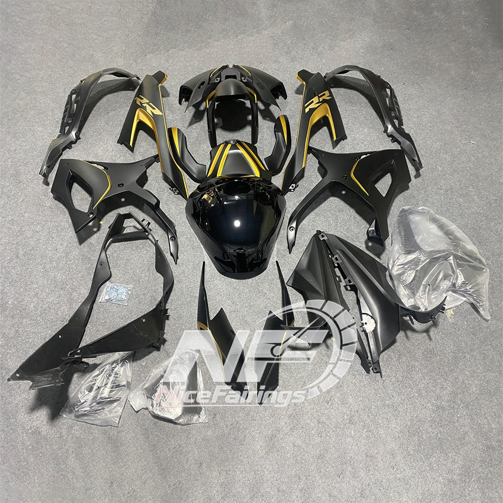For BMW S1000RR 2019-2022 Blue White Tank Cover ABS Fairing Kit, Custom Painted Motorcycle Bodywork | NiceFairings - side angle image