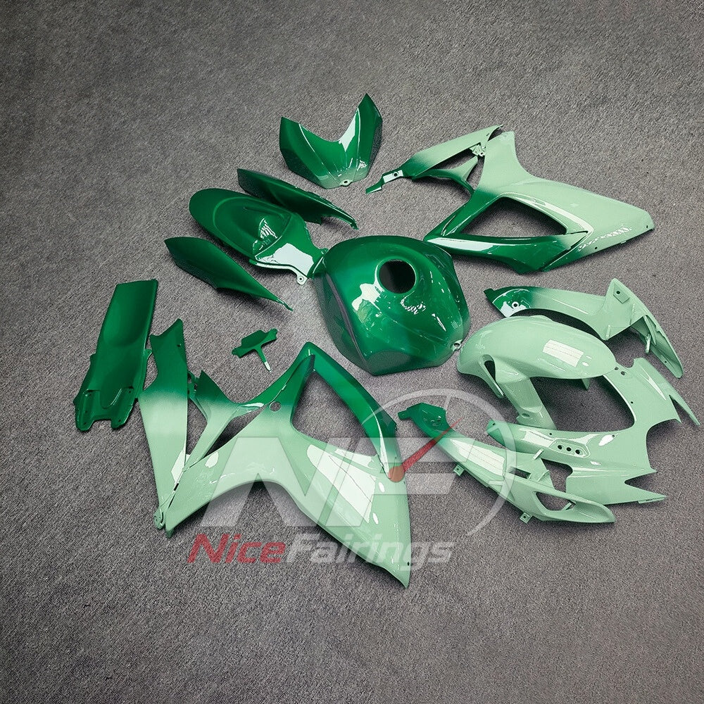For Suzuki GSX-R600 GSX-R750 K6 2006-2007 Custom Fairings Gray Green ABS Sportbike Plastics | NiceFairings - side angle image