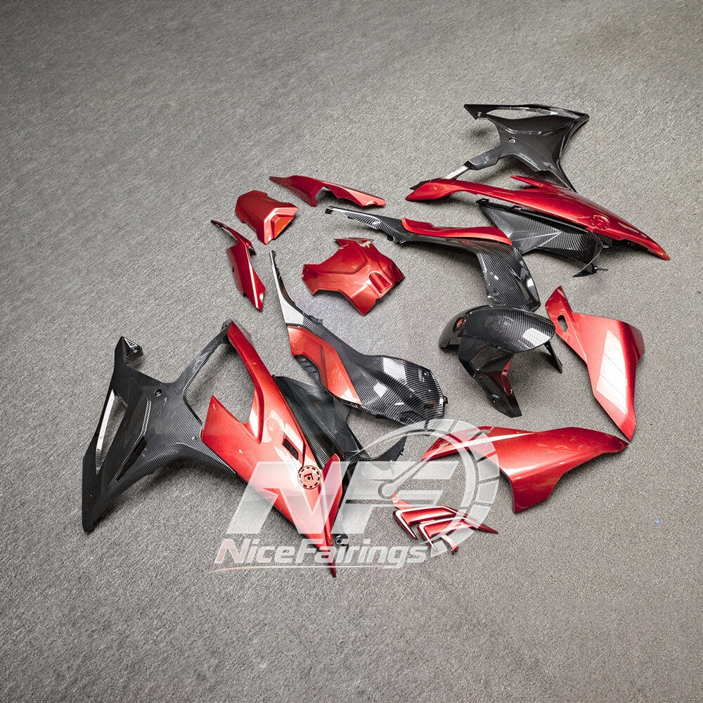 For BMW S1000RR 2019-2022 Blue White Motorcycle Fairing Kit, Aftermarket ABS Body Panels | NiceFairings - side angle image
