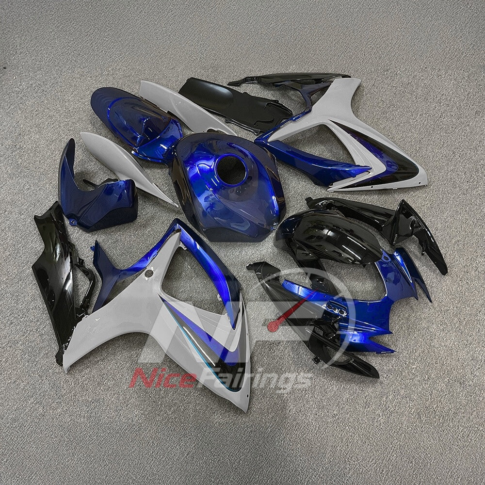 For Suzuki GSX-R600 GSX-R750 K6 2006-2007 Sportbike Fairing Set Gray Custom Painted Plastics | NiceFairings - side angle image