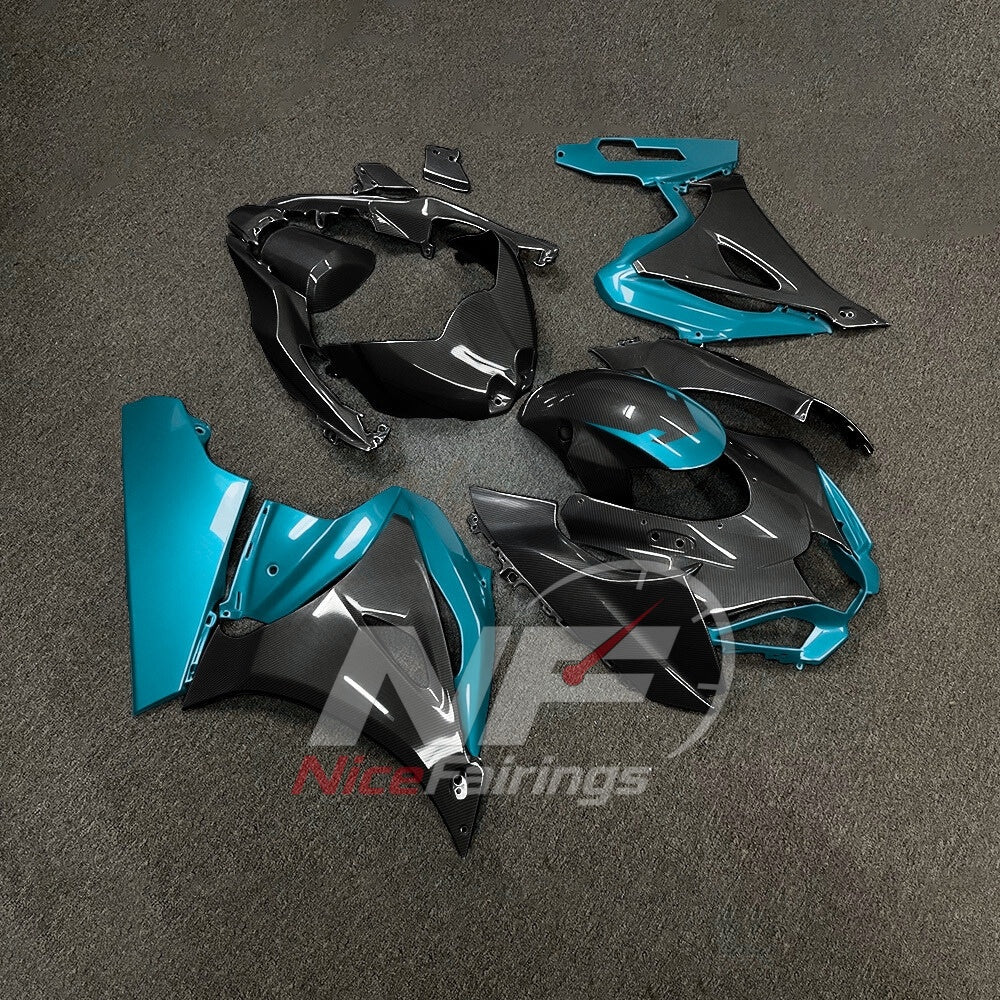 For Suzuki GSX-R1000 K17 2017 2018-2026 Custom Fairings Teal Black ABS Sportbike Plastics | NiceFairings - side angle image