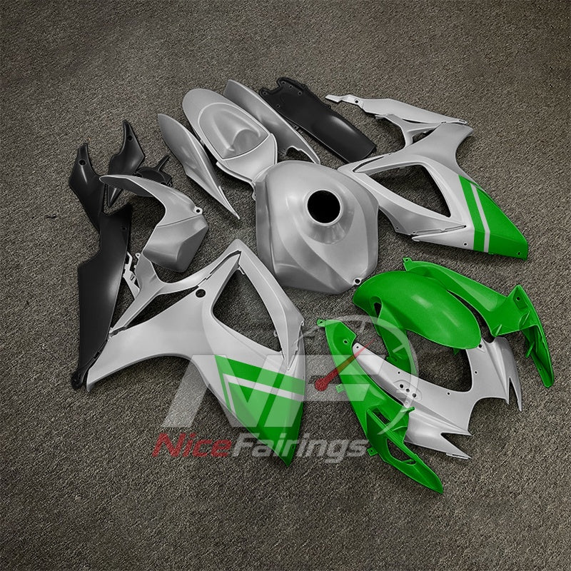 For Suzuki GSXR600 GSXR750 K6 2006-2007 Motorcycle Fairing Kit Gray Black Body Panels | NiceFairings - side angle image