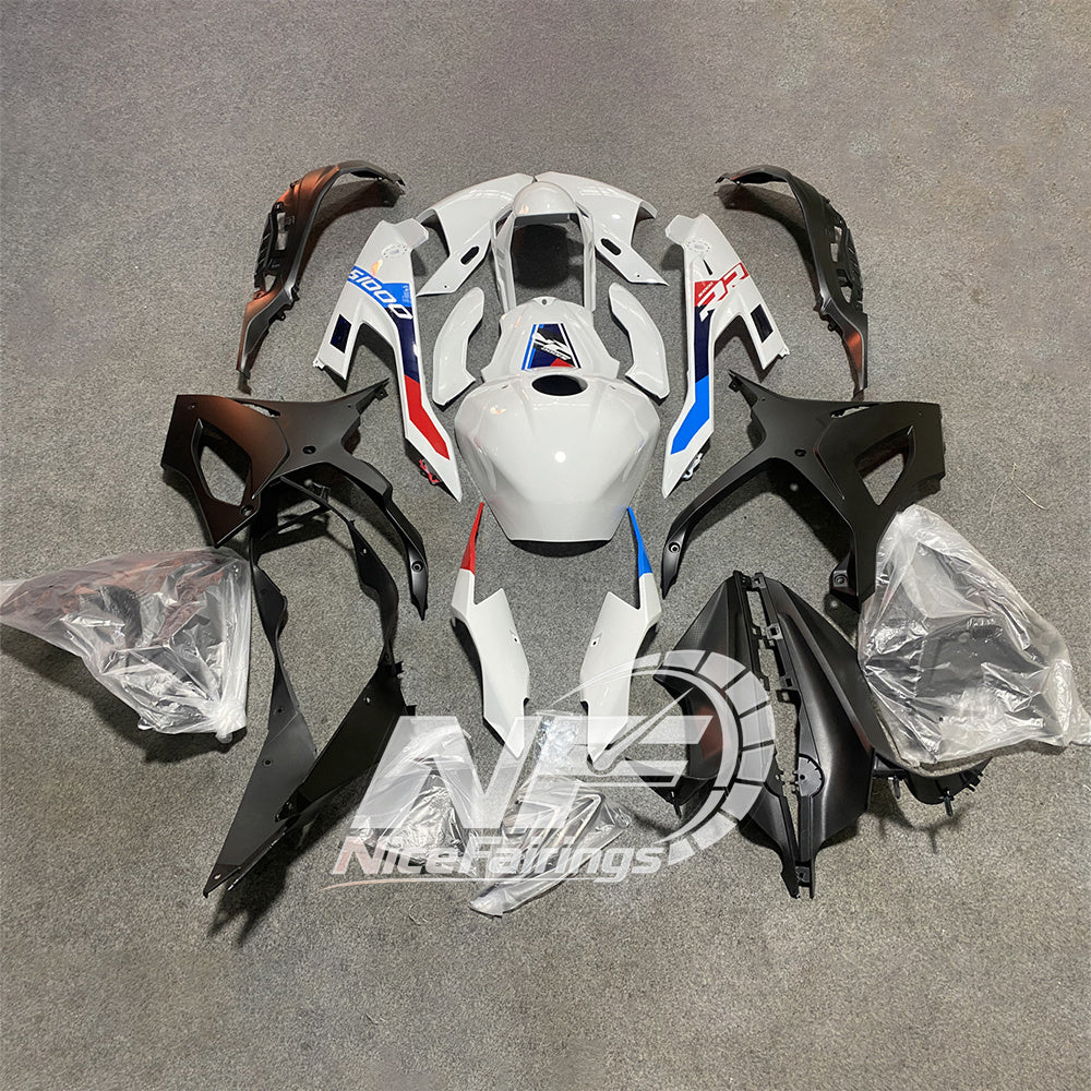 For BMW S1000RR 2019-2022 Lime Yellow Tank Cover ABS Fairing Kit, Custom Painted Motorcycle Bodywork | NiceFairings - side angle image