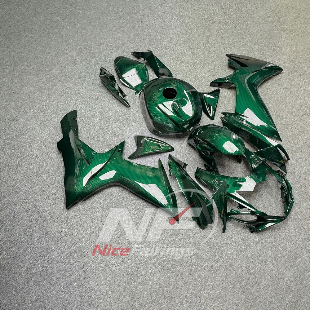 For Suzuki GSXR600 GSXR750 K11 2011-2016 Painted ABS Fairings White Green Complete Bodywork | NiceFairings - side angle image