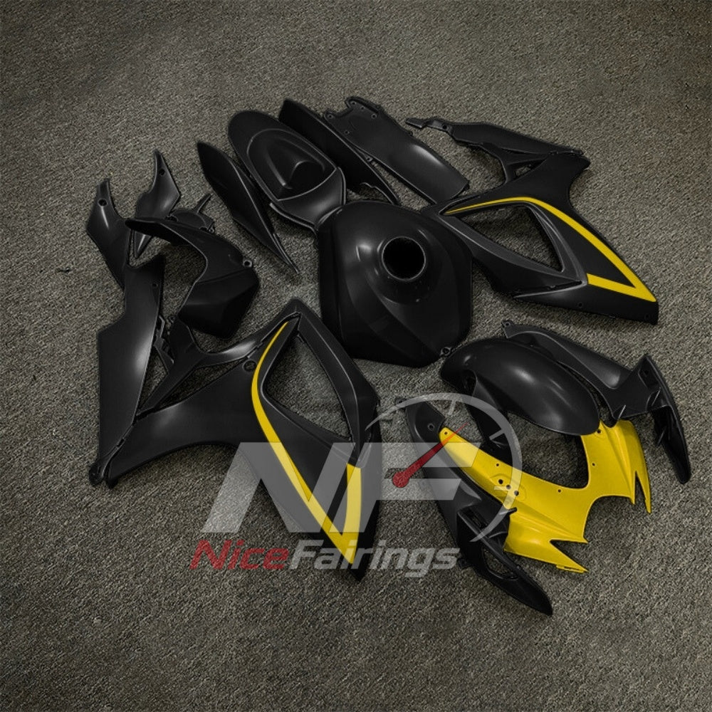 For Suzuki GSXR600 GSXR750 K6 2006-2007 Painted ABS Fairings Black Gray Complete Bodywork | NiceFairings - side angle image