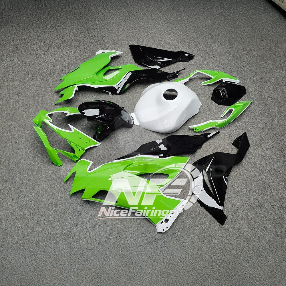 For Kawasaki ZX-6R 636 2019-2023 Replacement Fairing Set Blue Silver Premium Edition | NiceFairings - side angle image