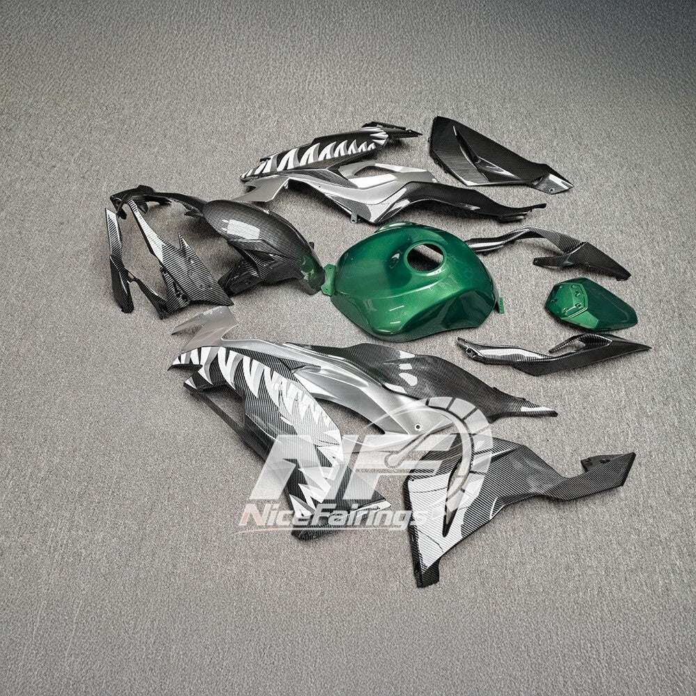For Kawasaki ZX-6R 636 2019-2023 Replacement Fairing Set Matte Black Signature Edition | NiceFairings - side angle image