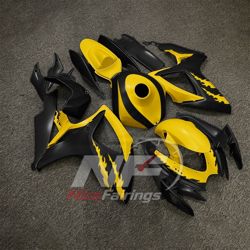 For Suzuki GSXR600 GSXR750 K6 2006-2007 Painted ABS Fairings Black Gray Complete Bodywork | NiceFairings - side angle image