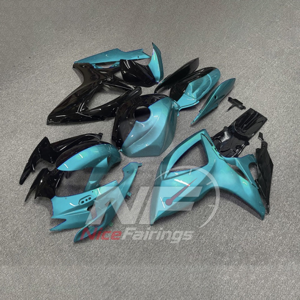 For Suzuki GSX-R600 GSX-R750 K6 2006-2007 Custom Fairings Gray ABS Sportbike Plastics | NiceFairings - side angle image