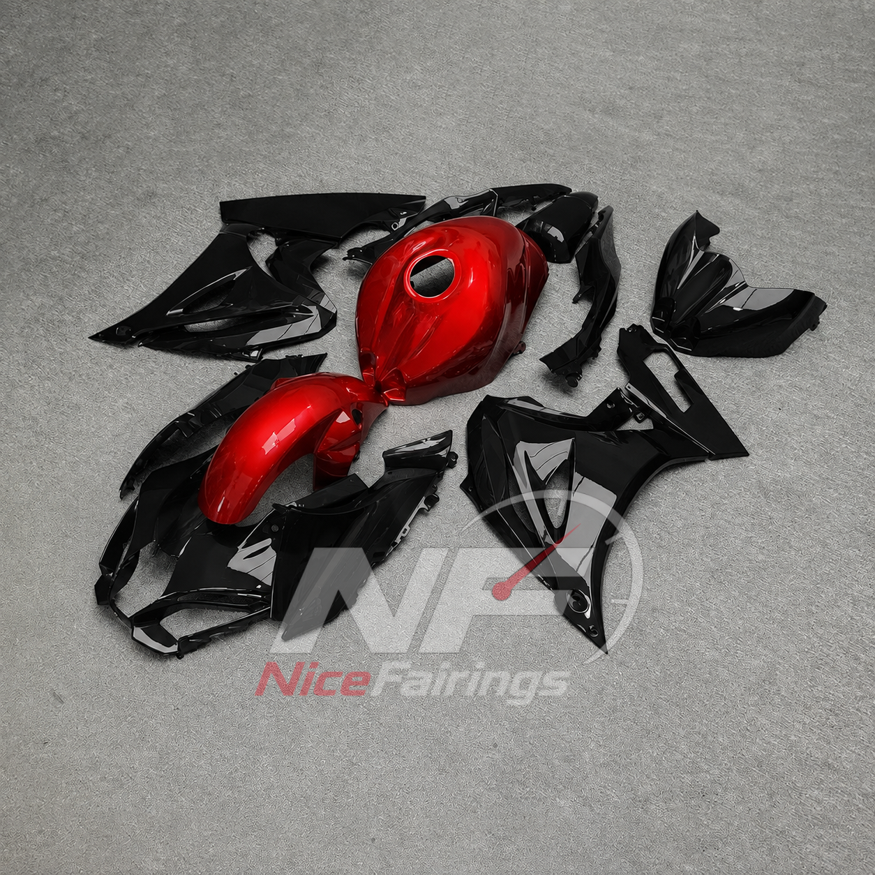 For Suzuki GSX-R1000 K17 2017 2018-2026 Custom Fairings Red Black ABS Sportbike Plastics | NiceFairings - side angle image