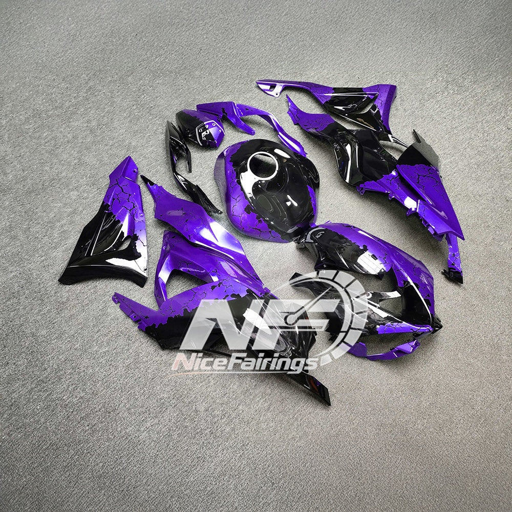 For Kawasaki Ninja ZX-6R 636 2024-2025 Custom Fairings White Blue Special Edition | NiceFairings - side angle image
