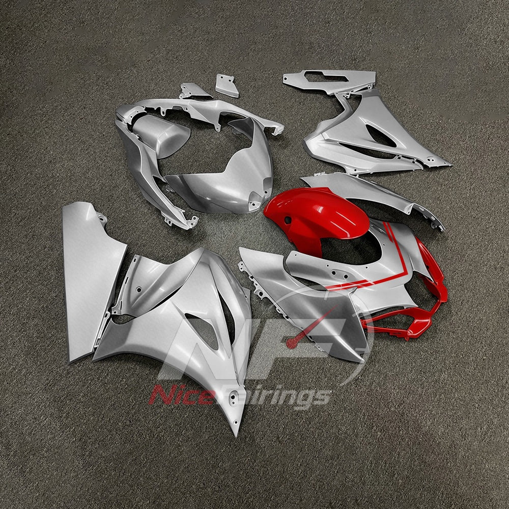For Suzuki GSX-R1000 K17 2017-2026 Sportbike Fairing Set Red Black Custom Painted Plastics | NiceFairings - side angle image