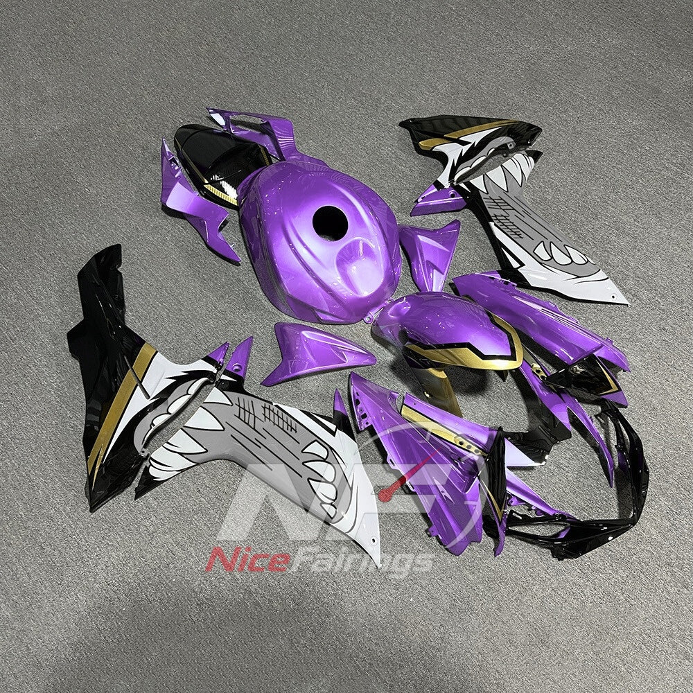 For Suzuki GSXR600 GSXR750 K11 2011-2016 Motorcycle Fairing Kit White Purple Body Panels | NiceFairings - side angle image