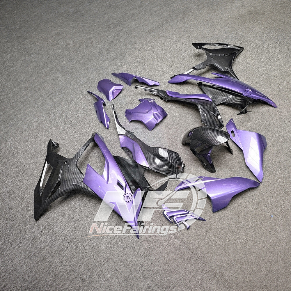 For BMW S1000RR 2019-2022 Lime Yellow Motorcycle Fairing Kit, Aftermarket ABS Body Panels | NiceFairings - side angle image