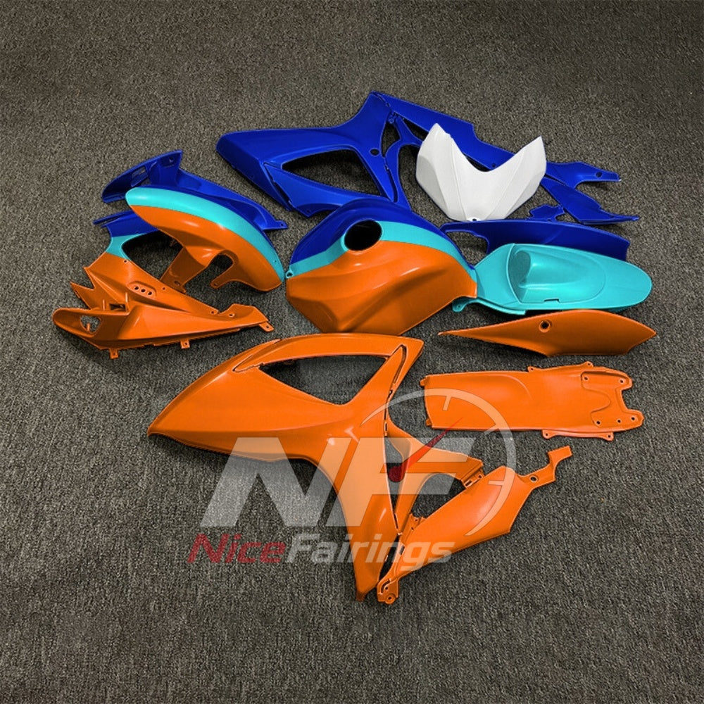 For Suzuki GSX-R600 GSX-R750 K6 2006-2007 Custom Fairings Gray ABS Sportbike Plastics | NiceFairings - side angle image