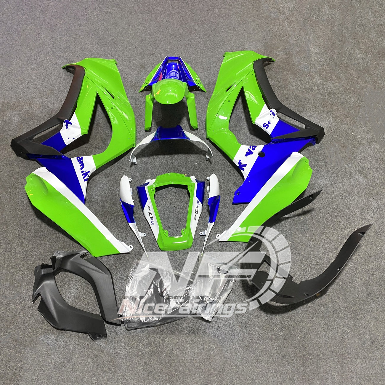 For KAWASAKI Ninja ZX10R 2011-2015 Custom Painted ABS Fairing Kit | NiceFairings - side angle image