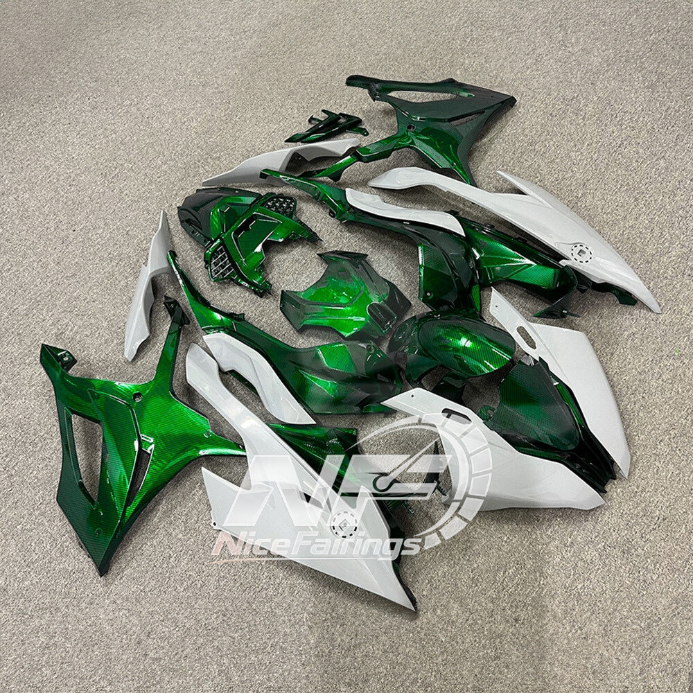 For BMW S1000RR 2019-2022 Lime Yellow Full Fairing Kit, Painted ABS Motorcycle Plastics | NiceFairings - side angle image